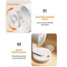 Load image into Gallery viewer, Cordless Electric Fan 4000mAh Portable Air Circulator Fan Desktop Wall Ceiling Air Cooling Cooler Quiet Oscillating Ventilator
