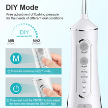 Load image into Gallery viewer, DIY PSI Dental Water Jet Pick Flossser Thread Oral Irrigator for Teeth Cleaning 300ml 4 Modes Portable Powerful Mouth Washing
