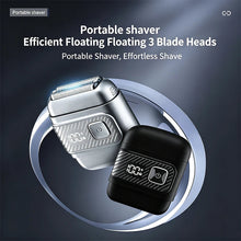 Load image into Gallery viewer, Electric Foil Shavers for Men Mini Electric Razor for Beard/Face with 3 Floating Blades LED Display Cordless Face Shaver
