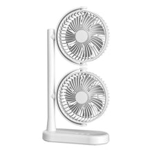 Load image into Gallery viewer, Dual Head Fan with Adjustable Air Speed and Direction USB Powered Convenient Desktop Fan
