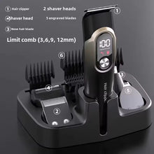 Load image into Gallery viewer, Hair Clipper Five in 1 Set Digital Display Electric Push adjustable Shaving Head Carving  Electric Push
