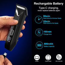 Load image into Gallery viewer, Groin Body Hair Trimmer Dual Head Skin Safe Trimmer Foil Blades Waterproof Wet Dry Groomer USB-C Rechargeable Ball Shaver
