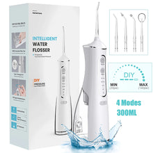 Load image into Gallery viewer, DIY PSI Dental Water Jet Pick Flossser Thread Oral Irrigator for Teeth Cleaning 300ml 4 Modes Portable Powerful Mouth Washing
