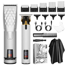 Load image into Gallery viewer, Cordless Professional Trimmer All Metal Body Low Noise Electric Clipper 2 in 1 Trimmer Hair Cutting Machine Rechargeable Men
