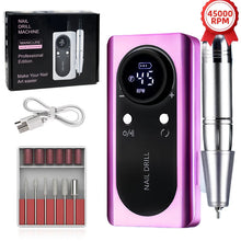 Load image into Gallery viewer, 45000RPM Nail Drill Machine Kit Rechargeable Nail Sander Machine With Pause Mode Professional Electric Nail File for Manicure
