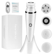 Load image into Gallery viewer, Electric 4 in1 Face Cleansing Brush Sonic Blackhead Exfoliating Face Cleaner Skin Tightening Massager Home Skin Care
