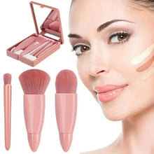 Load image into Gallery viewer, 5pcs Travel Size Makeup Brushes Set Mini Makeup Brushes Small Complete Function Cosmetic Brushes Kit With Case And Mirror
