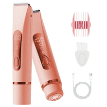 Load image into Gallery viewer, 2-in-1 Women’s Bikini Trimmer, Upgraded High-Power Bikini Shaver, Rechargeable Cordless Electric Shaver &amp; Hair Removal with 0.5m

