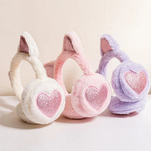 Load image into Gallery viewer, Cute Glitter Cat Ear Earmuff Soft Plush Warmer Winter Warm for Women Men Fashion Solid Earflap Outdoor Cold Protection Ear Cover
