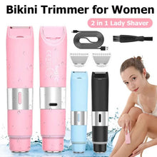 Load image into Gallery viewer, Electric Bikini Trimmer for Women - 2 in 1 Electric Lady Clipper Pubic Hair Groomer Painless Hair Removal Razor Body Shaver
