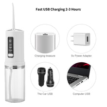 Load image into Gallery viewer, Electric Oral Irrigator Foldable Dental Water Jet Flosser USB 3 Mode Portable Water Jet Floss Tooth Pick Waterproof 230ml 4 Tips
