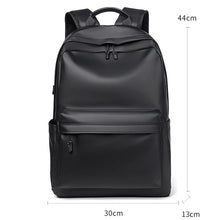 Load image into Gallery viewer, Backpack For Men PU Leather High Quality Business Travel Bag Solid Color Rucksack Unisex Simple Bagpack Holds 15.6 Inches Laptop
