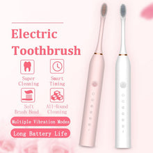Load image into Gallery viewer, Newest Ultrasonic Electric Toothbrush Rechargeable USB with Base 6 Mode Adults Sonic Toothbrush IPX7Waterproof Travel Box Holder
