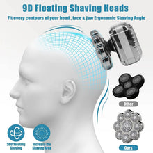 Load image into Gallery viewer, 9D Head Shaver for Bald Men Electric Shavers Rechargeable Head Razor IPX7 Waterproof Rotary Shaver with LED Display
