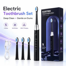 Load image into Gallery viewer, Electric Sonic Toothbrush Sensitive Gum Care Rechargeable Toothbrush 5 Modes Soft Brush Bristle 60 Days Life Long
