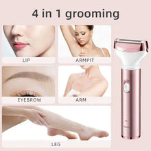Load image into Gallery viewer, 4 in 1 Electric Razor for Women Shaver Lady Shaver Body Hair Trimmer for Armpit Bikini Arm Leg Face Mustache Portable Painless
