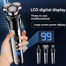 Load image into Gallery viewer, 3in1 Electric Shaver Digital Display Rechargeable High Power Portable Trimmer Waterproof Shaver Rotary Razor Travel Gift
