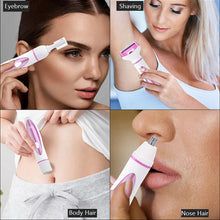 Load image into Gallery viewer, 4 in1 Electric Lady Shaver Razors for Shaving Set Painless Hair Face Eyebrow Legs Underarm Portable Bikini Trimmer Wet Dry Women
