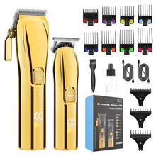 Load image into Gallery viewer, Men Professional Digital Display Hair Clipper Set Machine Electric Hair Trimmer Kit Salon Engraving Push Electric Shaver Kit
