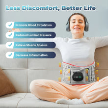 Load image into Gallery viewer, Electric Waist Massager Infrared Heated Lumbar Pad Adjustable Temperature Hot Compress Vibration Waist Massage Belt Back Support

