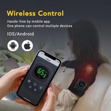 Load image into Gallery viewer, Heating Shoulder Massager Vibration Electric App Control Massage Pads Muscle Fatigue Relax Belt Temperature Shoulder Steamer Pad
