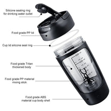 Load image into Gallery viewer, USB Electric Protein Shaker Bottle Portable 1200mAh Rechargeable Blender Cup Multipurpose 650ml Mixing Cups for Fitness Workout
