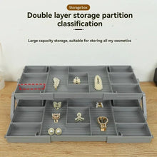 Load image into Gallery viewer, 3 Tier Folding Drawer Organiser Expandable Multi-Layer Organiser Tray Box Jewellery &amp; Cosmetics Storage Drawer Organiser Shelf
