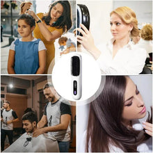 Load image into Gallery viewer, Cordless Hair Straightener Brush LCD Display Cordless Electric Hot Comb With 3 Heating Settings USB Charging 30s Heat-up
