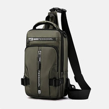 Load image into Gallery viewer, Waterproof Casual Chest Bag Men Multifunction Anti-theft USB Charging Men Crossbody Bag Nylon Canvas Travel Chest Bag Pack Male
