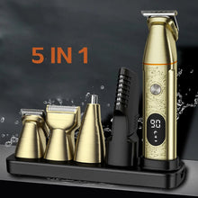 Load image into Gallery viewer, Rechargeable 5 in 1 Grooming Kit LED Display Hair Trimmer Cordless Powerful Hair Cutting Kit With Travel Bag
