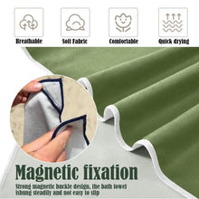 Load image into Gallery viewer, Multifunctional Outdoor Magnetic Bath Towel Coral Fleece Portable Magnet Towels Quick-drying Beach Towel Bathroom Accessories

