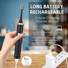Load image into Gallery viewer, 8 Speed 4 Brush Head Sonic Electric Toothbrush USB Smart Adult Soft Hair Waterproof Teeth Cleaning Set
