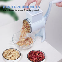 Load image into Gallery viewer, Rotary Grater Food Mills Nut Grinder With 2 Drum Blade for Cheese Grating and Nuts Grinding Vegetable Shredding Fruits Slicer
