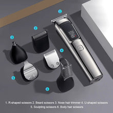Load image into Gallery viewer, Mens IPX6 Waterproof Body Electric Shaver Beard Trimmer Nose Hair Shaver 6 in 1 Grooming Kit Clipper Bald Machine
