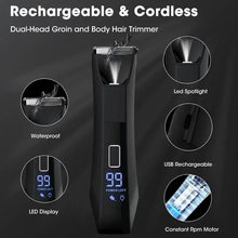 Load image into Gallery viewer, Body &amp; Groin Hair Trimmer for Men Waterproof Dual-Head Ceramic Blade Trimmer &amp; Foil Blades Wet &amp; Dry Men’s Ball Shavers
