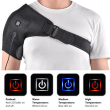Load image into Gallery viewer, Electric Heat Adjustable Shoulder Brace Back Support Belt for Dislocated Shoulder Rehabilitation Injury Pain Wrap
