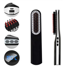 Load image into Gallery viewer, Multifunctional Mini Hair Comb Wireless  for Men &amp; Women Fast Heated Brush Hot Electric Comb Beard Straightener Hair Curler
