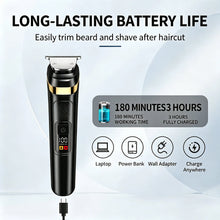 Load image into Gallery viewer, Professional 2 in 1 Hair Beard Trimmer for Men Electric Hair Cutting Machine with LCD Display Rechargeable Hair Clipper
