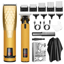 Load image into Gallery viewer, Cordless Professional Trimmer All Metal Body Low Noise Electric Clipper 2 in 1 Trimmer Hair Cutting Machine Rechargeable Men
