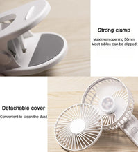 Load image into Gallery viewer, Portable Mini Hand Clip Fan USB Charging Quiet Desktop Electric Fan High Quality Student Dormitory Small Cooling Ventilador Fans
