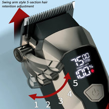 Load image into Gallery viewer, Men's Electric Hair Clipper Double Net Reciprocating Shaver 3Pcs Mother Kid Haircut Set Hair Clipper Oil Head Carving Shaving
