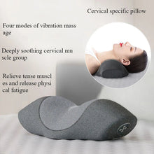 Load image into Gallery viewer, New 5 keys Rechargeable Electric Cervical Massage Pillow Memory Foam Sleep Aid Vibration Heating Wireless Neck Shoulder Pillows
