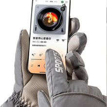 Load image into Gallery viewer, Men Winter Waterproof Cycling Gloves Outdoor Sports Running Motorcycle Ski Touch Screen Fleece Gloves Non-slip Warm Full Fingers
