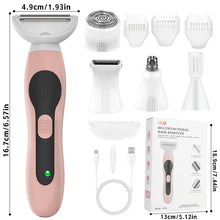 Load image into Gallery viewer, 5-in-1 Women's Multifunctional Electric Epilator Rechargeable Hair Removal Shaver Eyebrow Trimmer Nose Hair Trimmer
