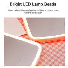Load image into Gallery viewer, LED Makeup Mirror Touch Screen Vanity Mirrors USB Charging Cosmetic Mirror 3 Brightness Desktop Mirror for Bedroom Travel
