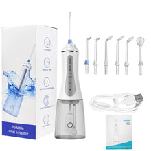 Load image into Gallery viewer, Portable Oral Irrigator 5 Modes Rechargeable Dental Water Jet 6 Nozzles Waterproof 350ML Tank Water Flosser For Teeth Whitening
