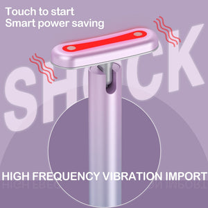 4 in 1 Facial Skincare Tool Red Light For Face Neck EMS Microcurrent Face Massage Anti-Aging Skin Tightening Beauty Wand