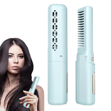 Load image into Gallery viewer, Hair Straightening Brush Rechargable Hot Heating Comb Hair Straight Styler Corrugation Wireless Curling Iron Hair Curler Comb
