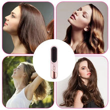 Load image into Gallery viewer, Hair Straightening Brush Fast Heating Negative Ion Hair Straightener Styling Comb 4 Temp Settings Rechargeable Anti-Scald Hair

