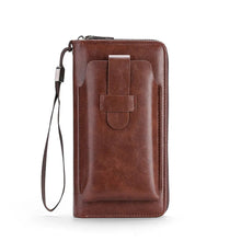 Load image into Gallery viewer, Cowhide Long Wallets Fashion Large Capacity Soft Leather Coin Purse Multifunction Zipper Phone Clutch Bag Male Men
